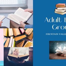 Banner for Fountain Valley Library Adult Book Group.